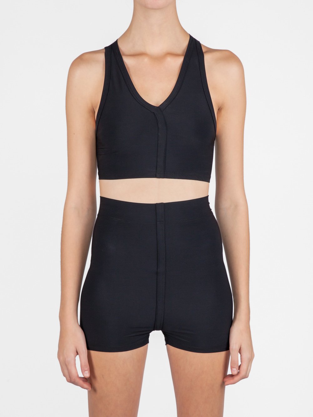 RICK OWENS - V-NECK CROPPED SWIM TOP