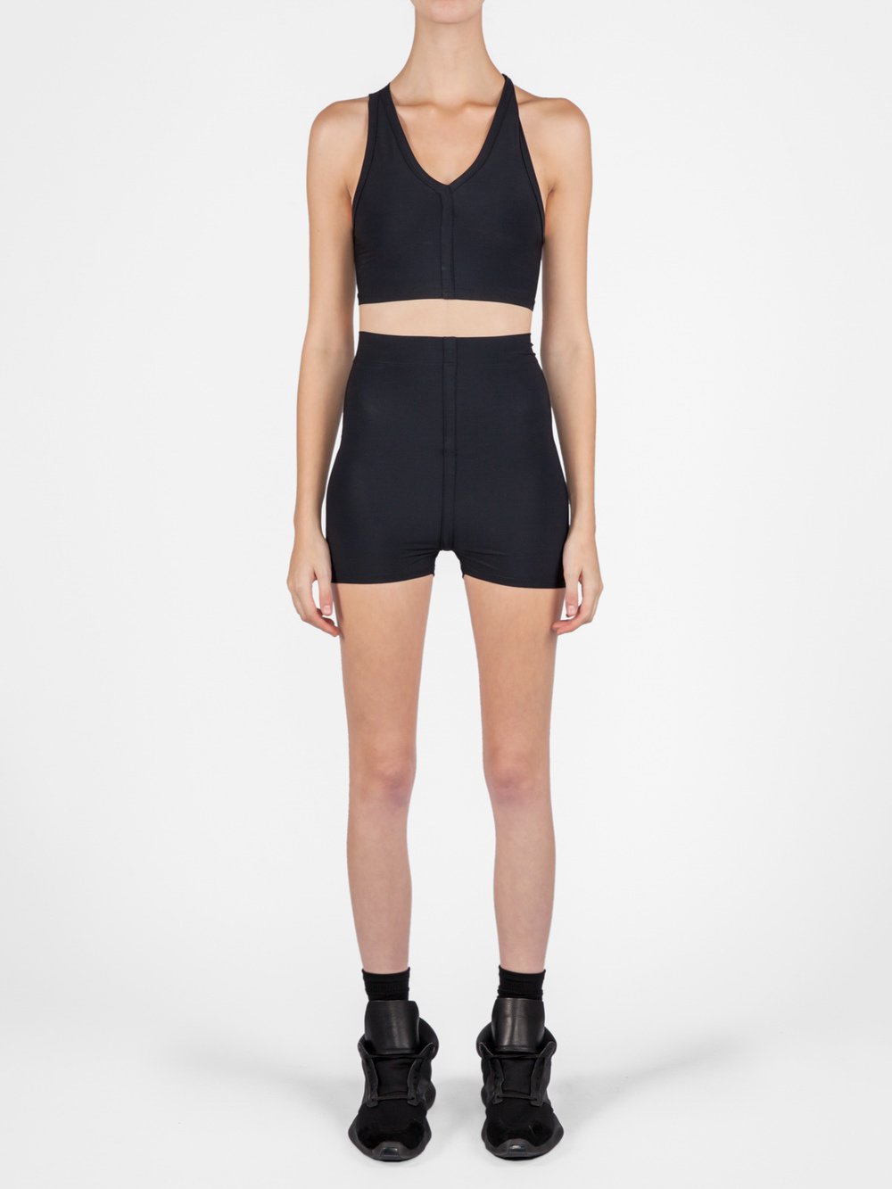 RICK OWENS - V-NECK CROPPED SWIM TOP