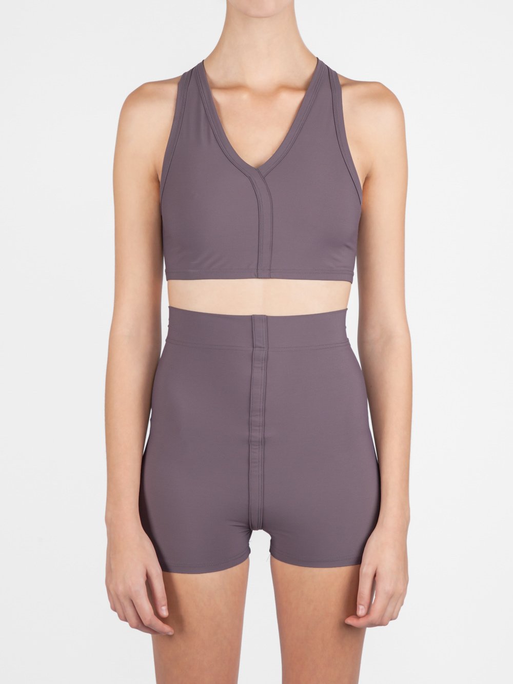 RICK OWENS - V-NECK CROPPED SWIM TOP