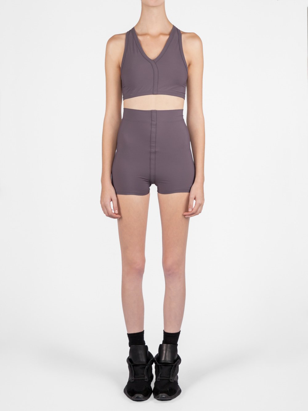 RICK OWENS - V-NECK CROPPED SWIM TOP