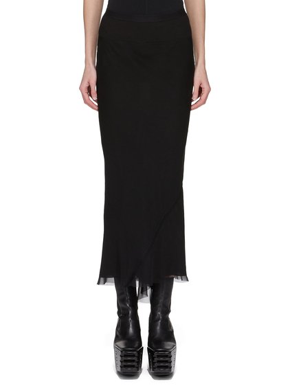 スカート RICK OWENS Women Mid Skirts RO01E7375PCVS09 BLACK RICK OWENS WOMEN RP01E7332 KNEE BIAS SKIRT BLACK SS25 | 30