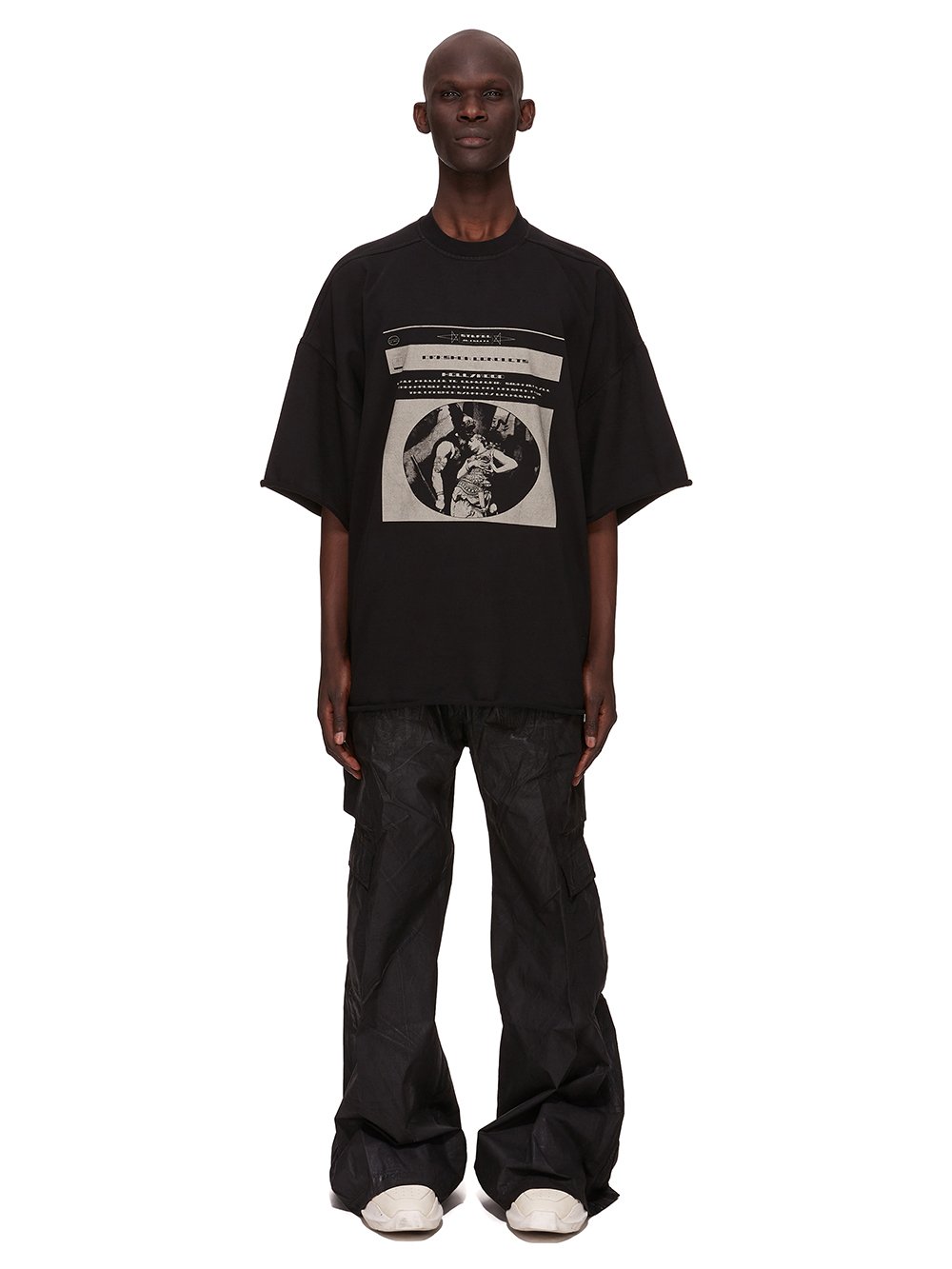 ポンチョ・ケープ RICK OWENS FW25 \"HALF MOON\" T-SHIRT TOP (RP02E4213 WA 78) ポンチョ・ケープ RICK OWENS FW25 