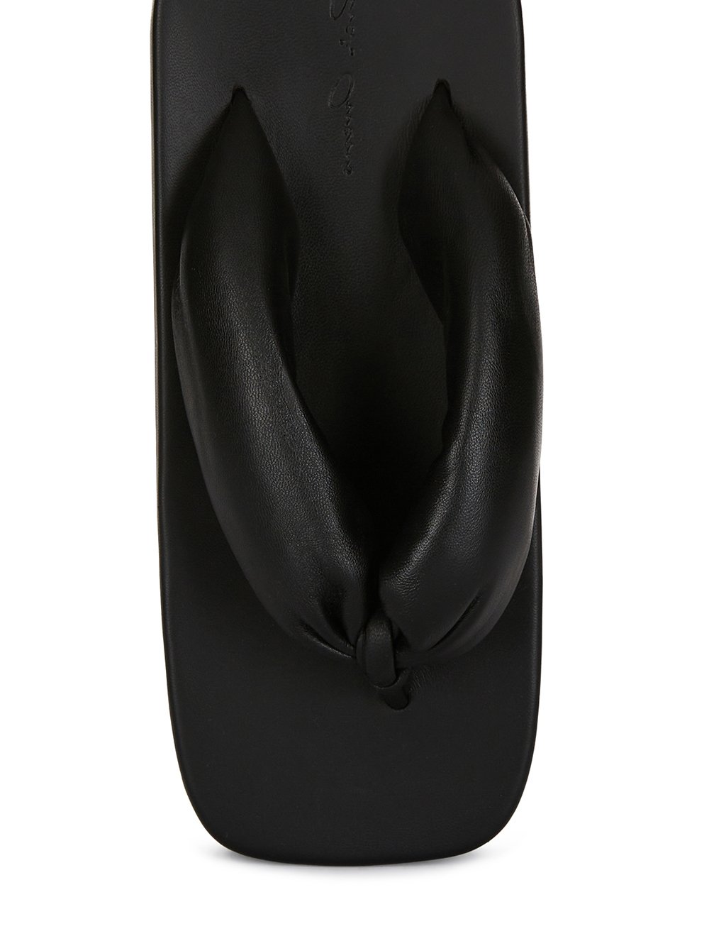 【Rick Owens】ブラック Hollywood ピーチ加工 ビーチサンダル Rick Owensのブラック Hollywood ピーチ加工 ラムスキン ビーチ