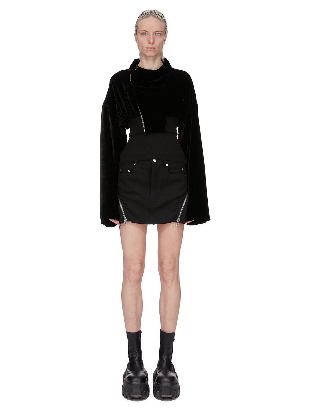 ブルゾン RICK OWENS FW25 HOLLYWOOD CROPPED FLIGHT (RP02E4740 V78) RICK OWENS - JACKETS - Rick Owens