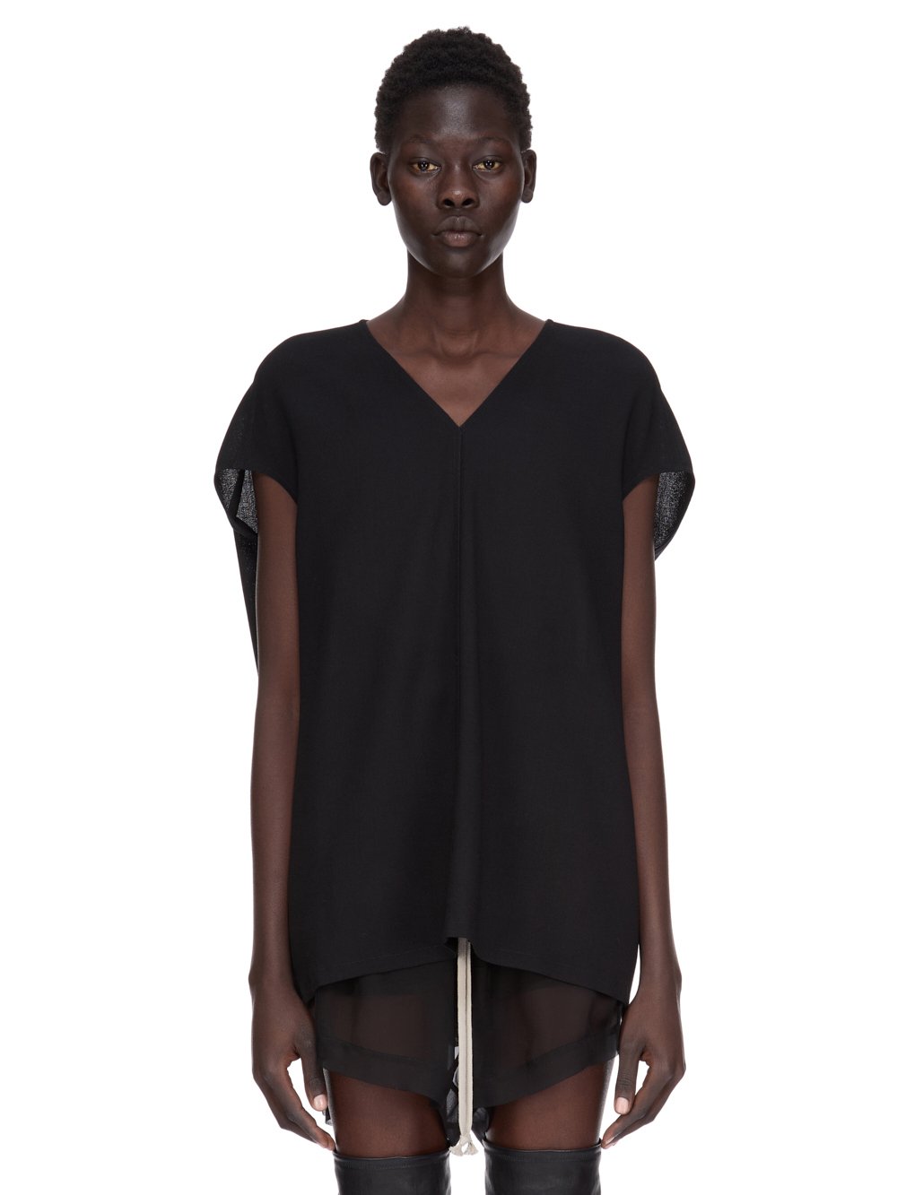 Tシャツ・カットソー RICK OWENS FW25 \"-T\" T-SHIRT (RP02E4204 JR09) Rick Owens Jumbo T-Shirt in Off-White | SVD