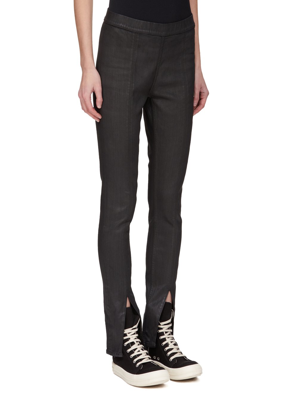 スパッツ・レギンス Rick Owens Drkshdw Denim Leggings Denim Slit Front Leggings in Black – SVRN