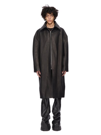 Rick Owens Drkshdw Black Hooded Long Coat Rick Owens Drkshdw