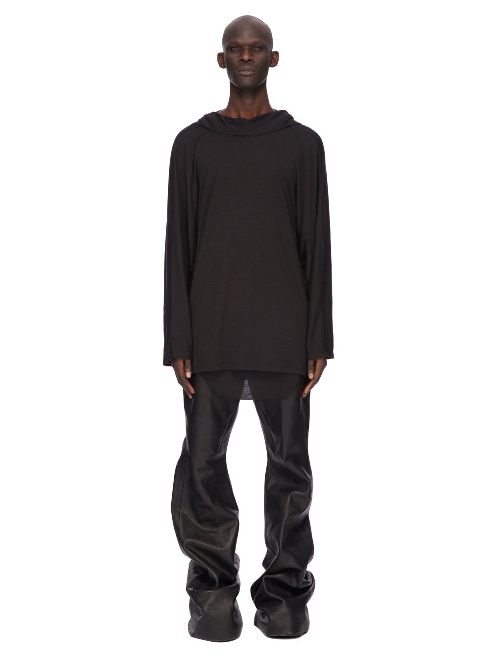 【送料&関税込】Rick Owens Hooded T-shirt Rick Owens Level Knit T-Shirt in Black | SVD