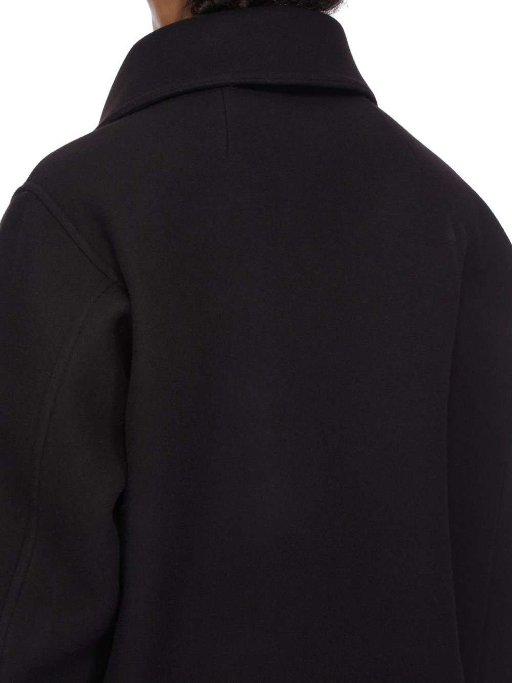 ジャケット・アウター Rick Owens 17AW Melton Stand Collar Coat Rick Owens Black Wool Jumbo Brother Coat Rick Owens