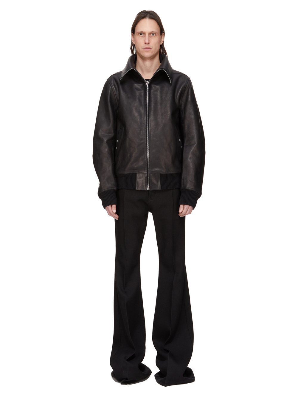 ジャケット・アウター Rick Owens leather jacket Rick Owens Giacca In Pelle Cropped Jumbo Bauhaus Stooges