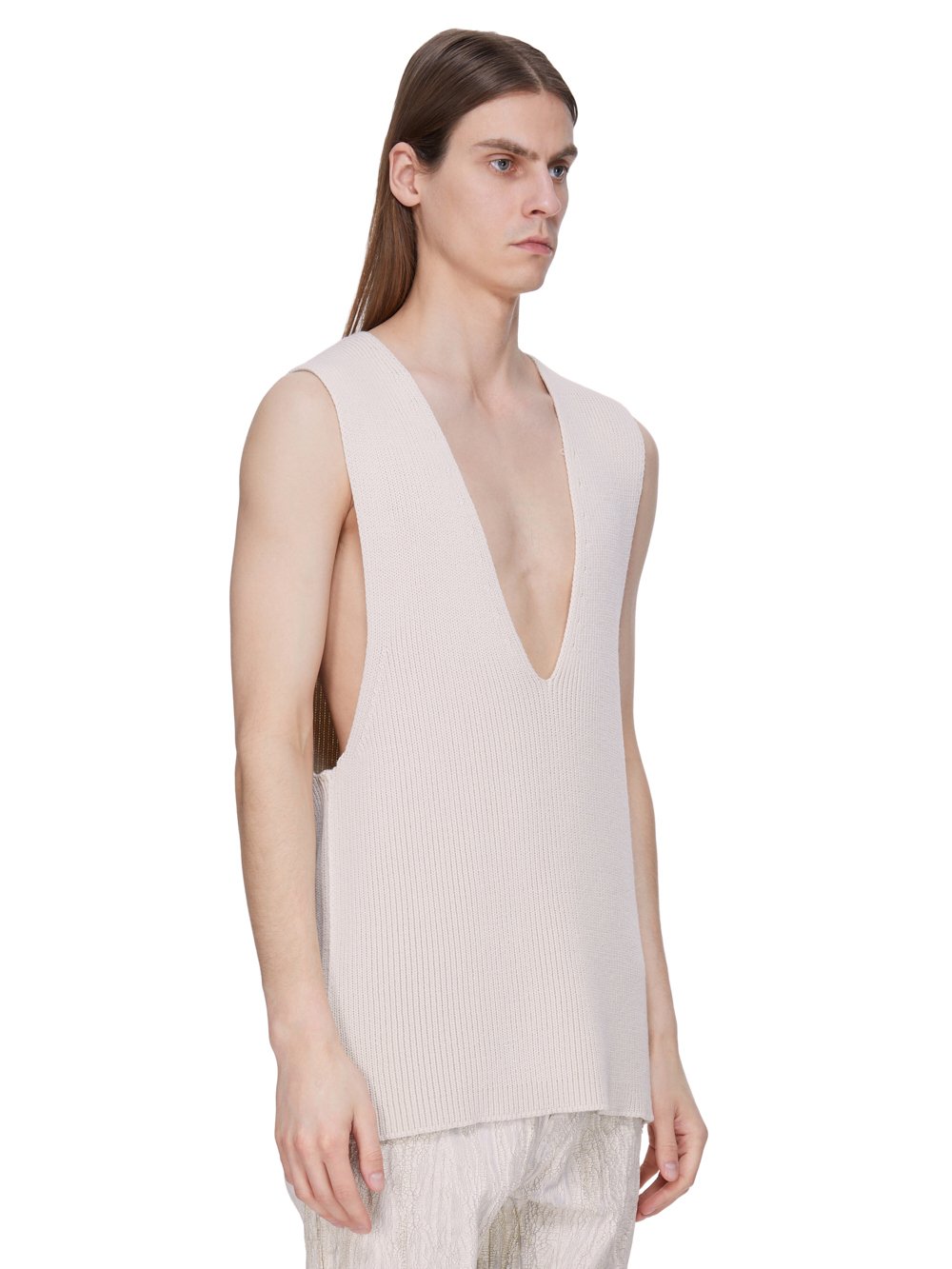 12ss Rick Owens リブタンクトップ　白【42】レーヨン　シルク 12ss Rick Owens リブタンクトップ 白【42】レーヨン シルク RICK