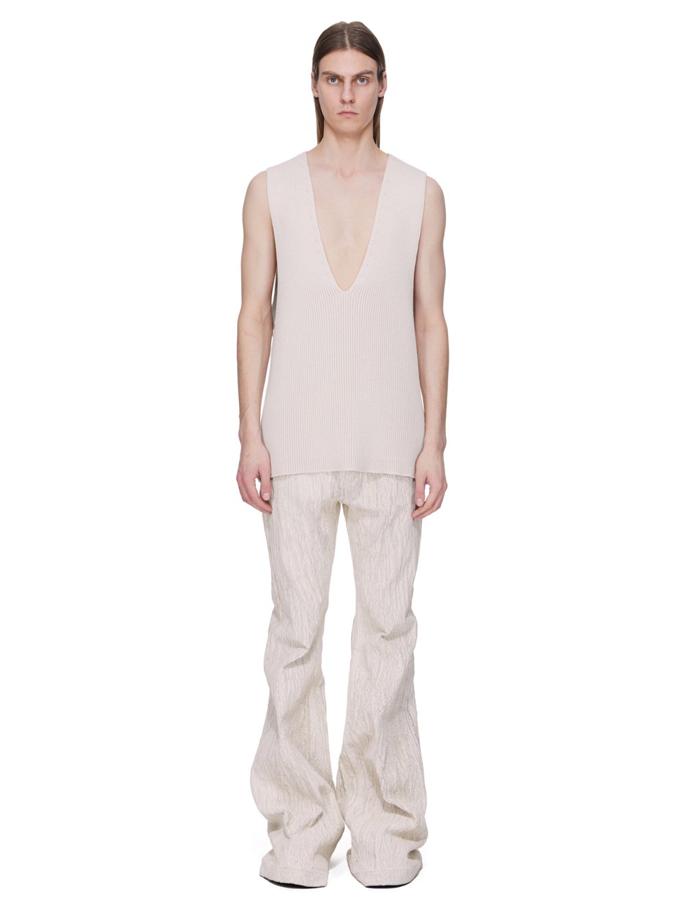 12ss Rick Owens リブタンクトップ　白【42】レーヨン　シルク 12ss Rick Owens リブタンクトップ 白【42】レーヨン シルク RICK