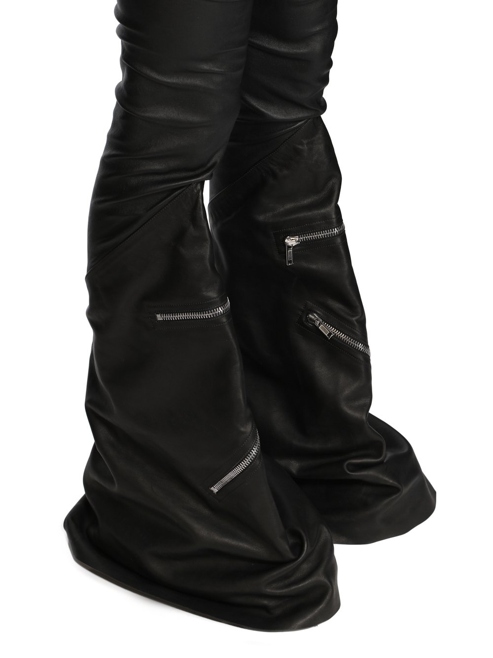 関税込◆大人気◆Rick Owens◆ジップ ロング ブーツ ブラック RICK OWENS(リックオウエンス) ロングブーツ(レディース) - 海外