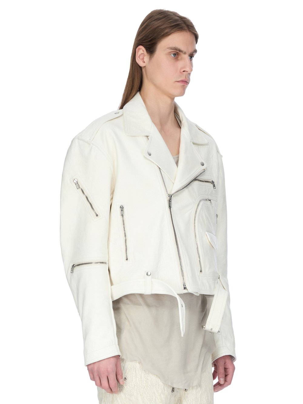 Rick Owens ホワイトレザージャケット RICK OWENS - JACKETS - Rick Owens