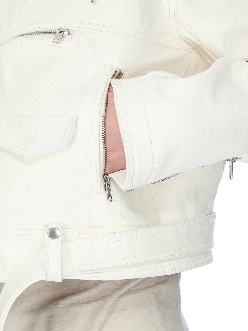 Rick Owens ホワイトレザージャケット RICK OWENS - JACKETS - Rick Owens