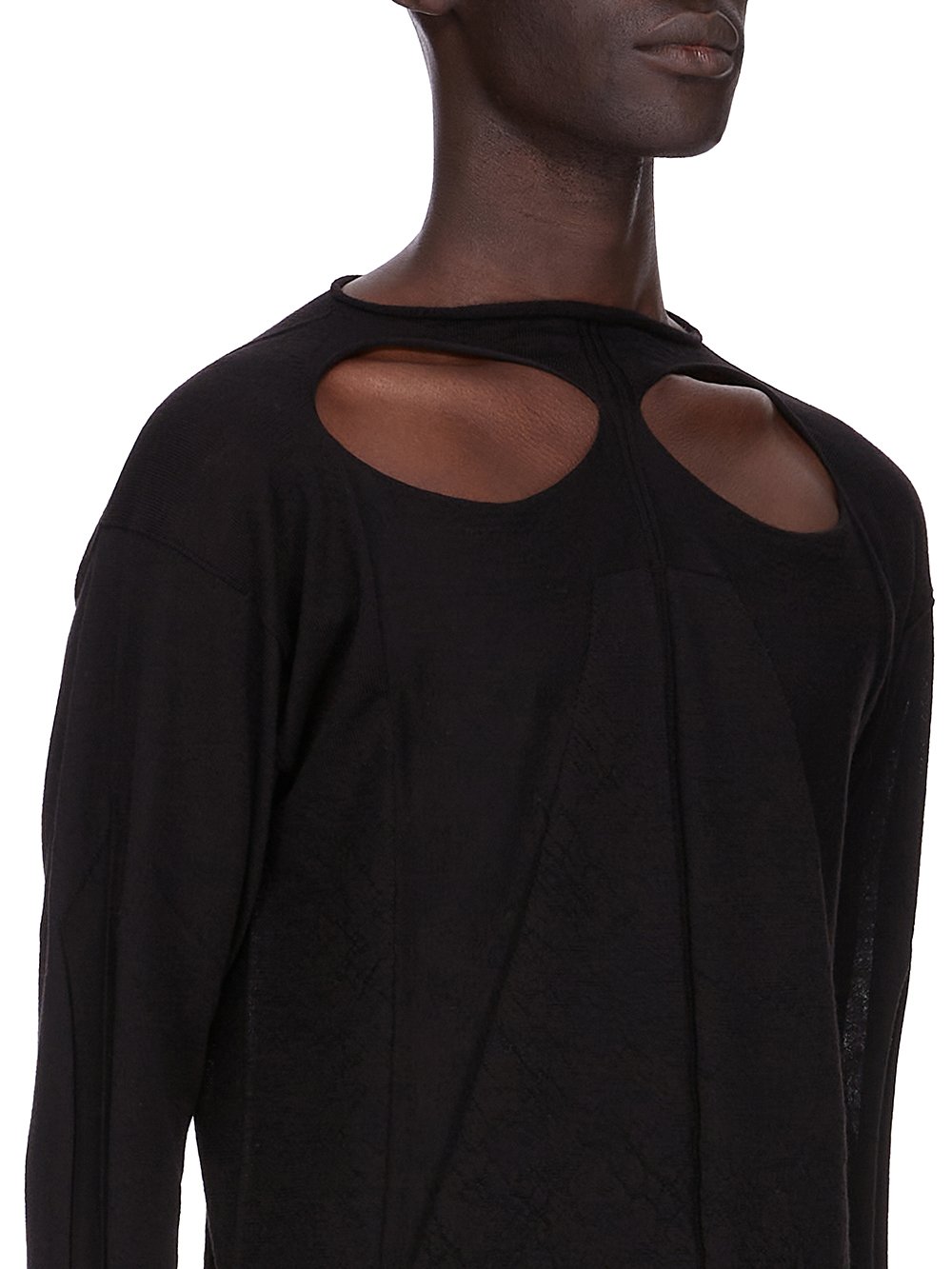 【送料&関税込】Rick Owens Wool T-shirt Rick Owens Level Long Sleeve T-Shirt in Black | SVD USA