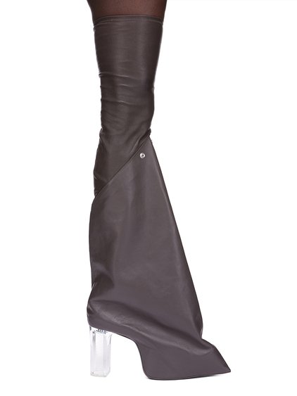 【正規品】Rick Owens バーガンディ Rhino Kiss ロングブーツ RickOwens メンズ初の12cm 