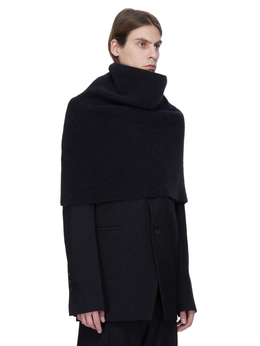 rick owensストール Rick Owens - Black Porterville Cowl Shearling Shrug