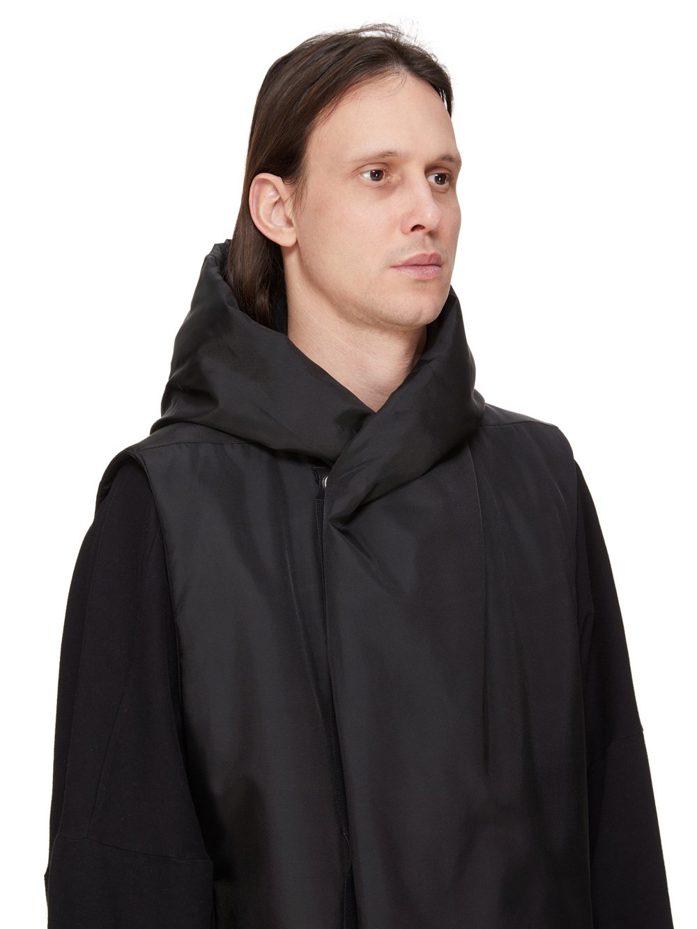 rick owens drkshdw フーデッドコート Rick Owens DRKSHDW フーデッド キルティングコート | ブラック