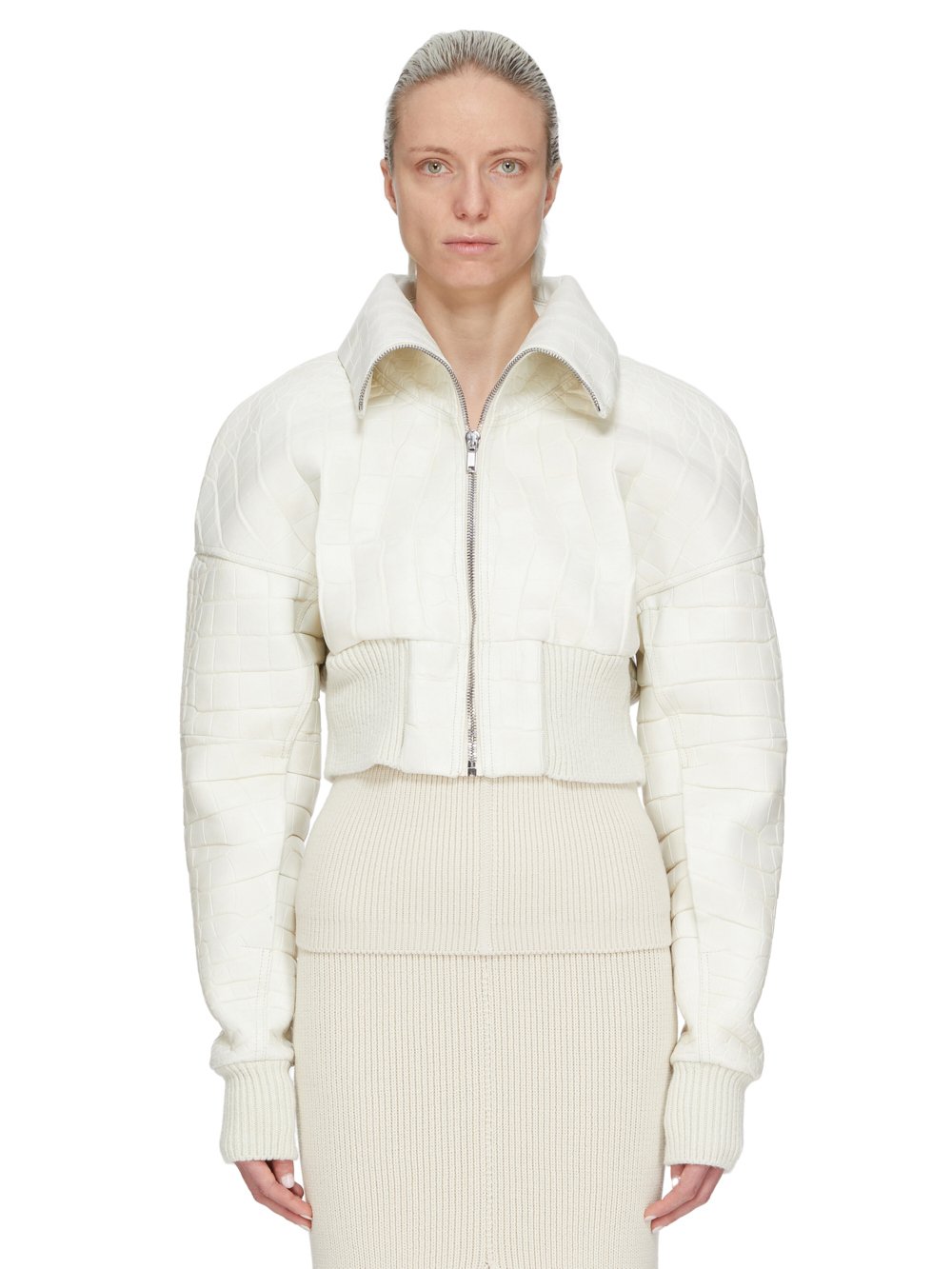 Rick Owens ホワイトレザージャケット RICK OWENS | CROPPED JUMBO BAUHAUS STOOGES JACKET