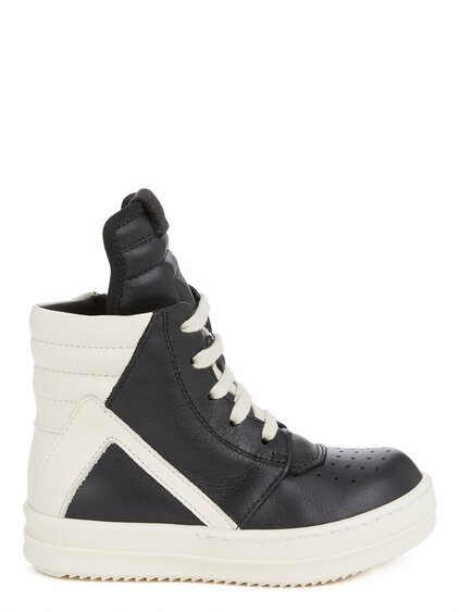 靴 RICK OWENS geobasket RICK OWENS Geobasket two-tone leather high-top sneakers