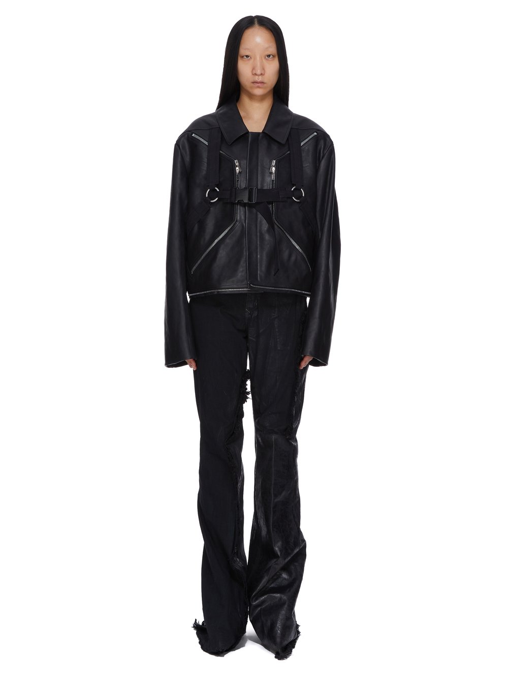 美品 SLY ラムレザー中綿ジャケット【2】モード　短丈　rick owens 美品 SLY ラムレザー中綿ジャケット【2】モード 短丈 rick owens