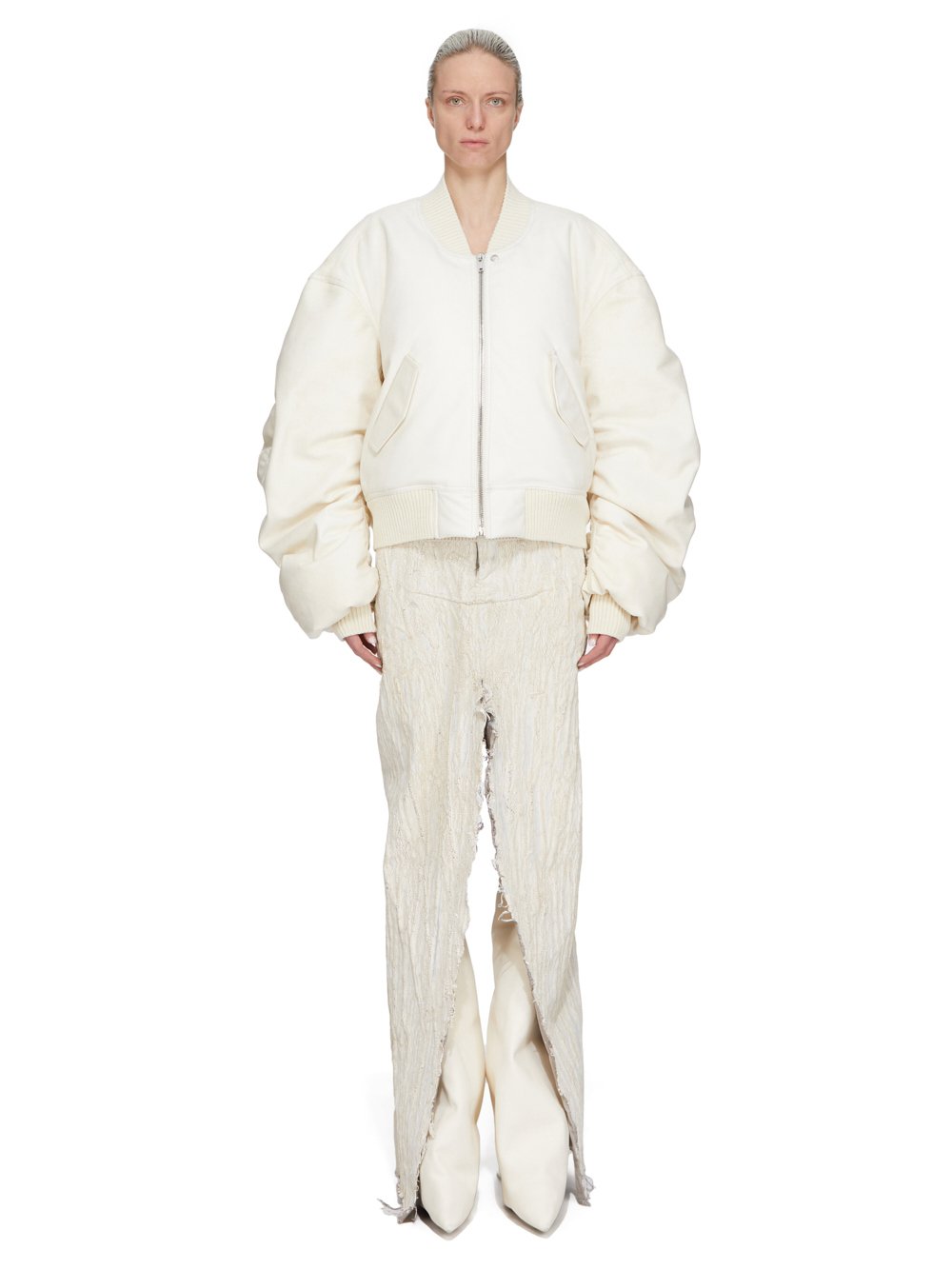 RICK OWENS リックオウエンス ホワイト クロップドスウェット RICK OWENS - JACKETS - Rick Owens