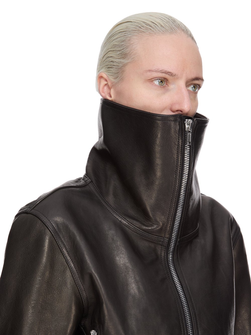 EKAM　ライダース　リックオウエンス ブランド古着】レザーダブルライダースジャケット（ライダース