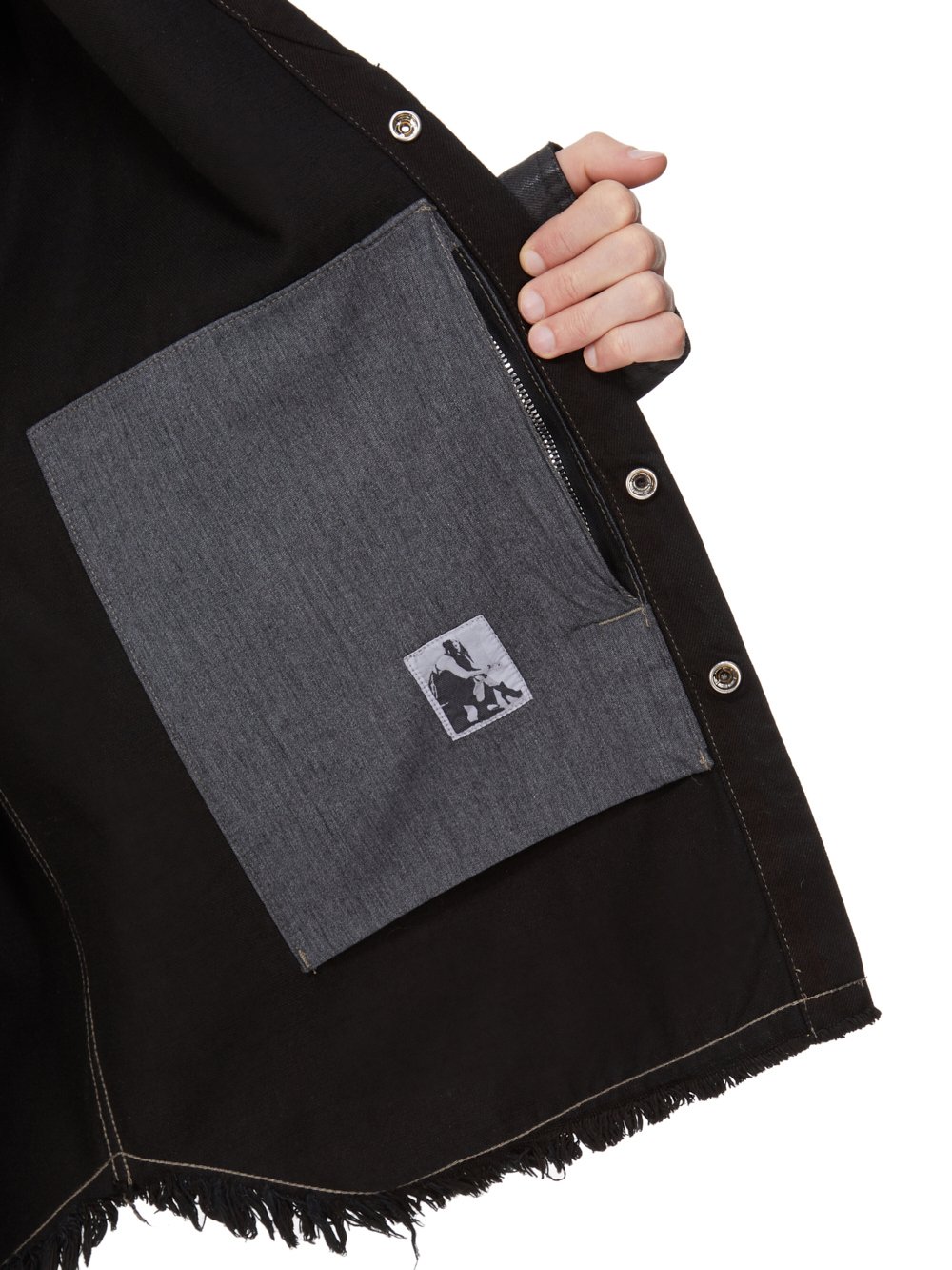 DRKSHDW FW25 CONCORDIANS LIDO LARRY SHIRT IN BLACK WAX 13OZ BLACK