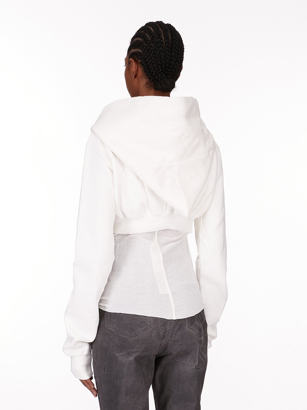 DRKSHDW FW25 CONCORDIANS MICRO MOUNTAIN HOODIE IN MILK FURKA HEAVY