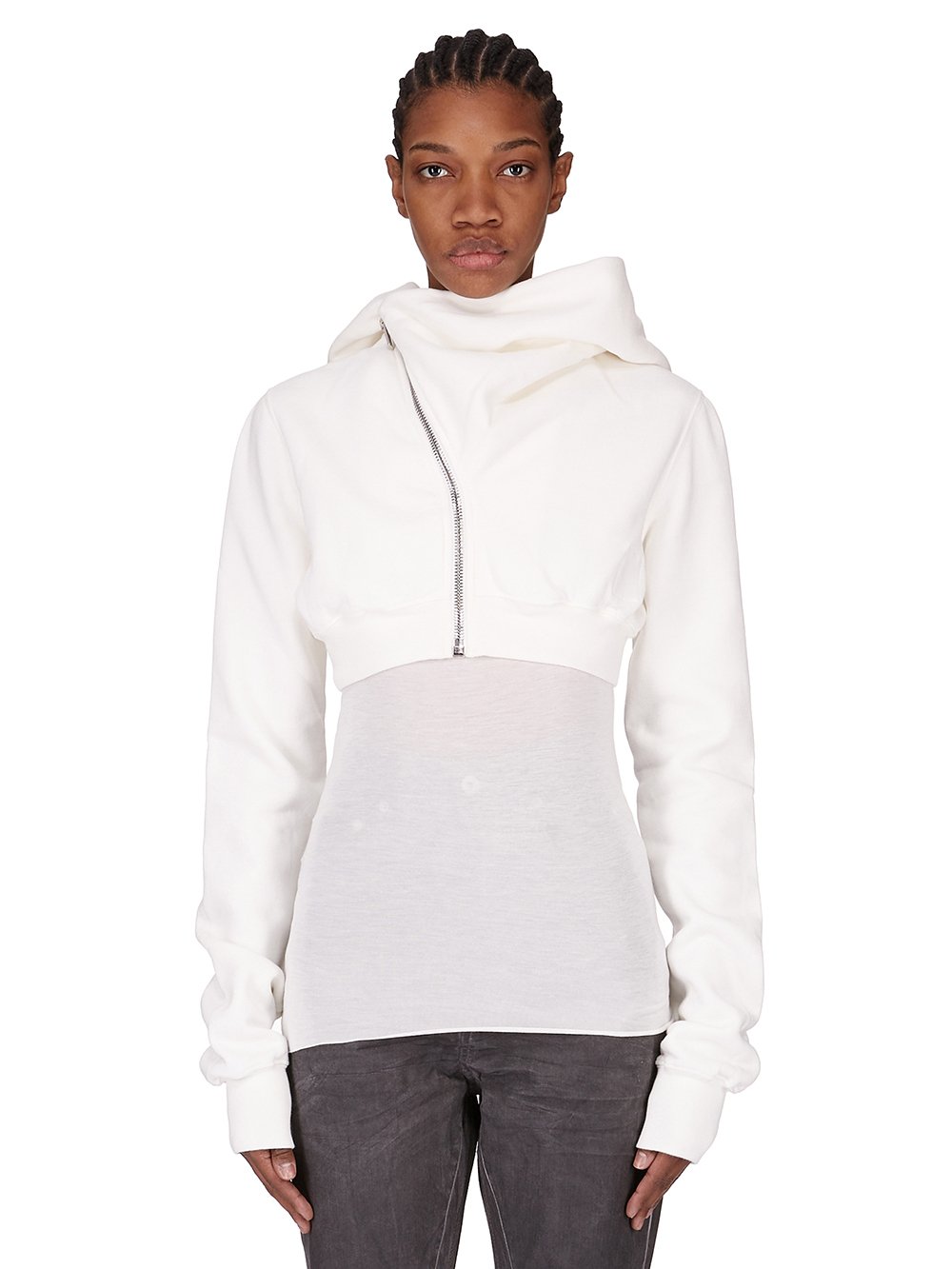 DRKSHDW FW25 CONCORDIANS MICRO MOUNTAIN HOODIE IN MILK FURKA HEAVY