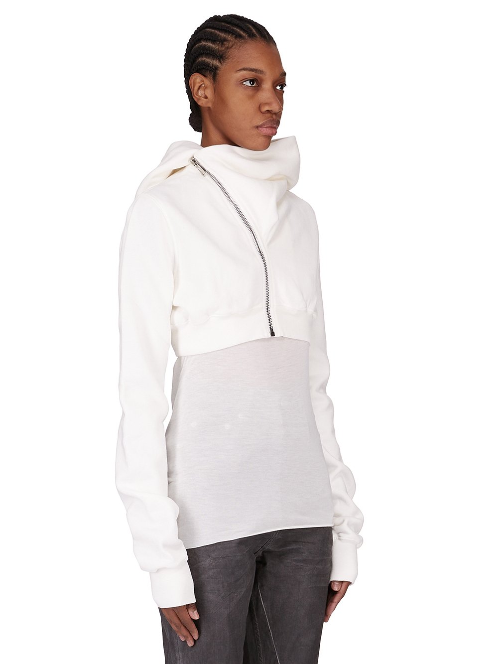 DRKSHDW FW25 CONCORDIANS MICRO MOUNTAIN HOODIE IN MILK FURKA HEAVY