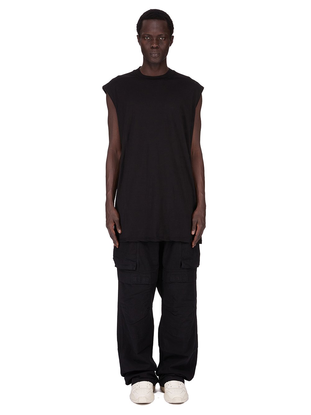 DRKSHDW FW25 CONCORDIANS TARP T IN BLACK COTTON GAUZE JERSEY