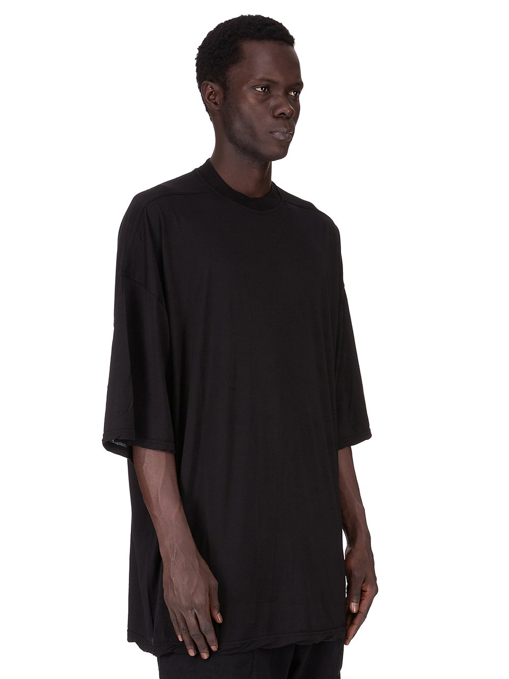 DRKSHDW FW25 CONCORDIANS TOMMY T IN BLACK COTTON GAUZE JERSEY