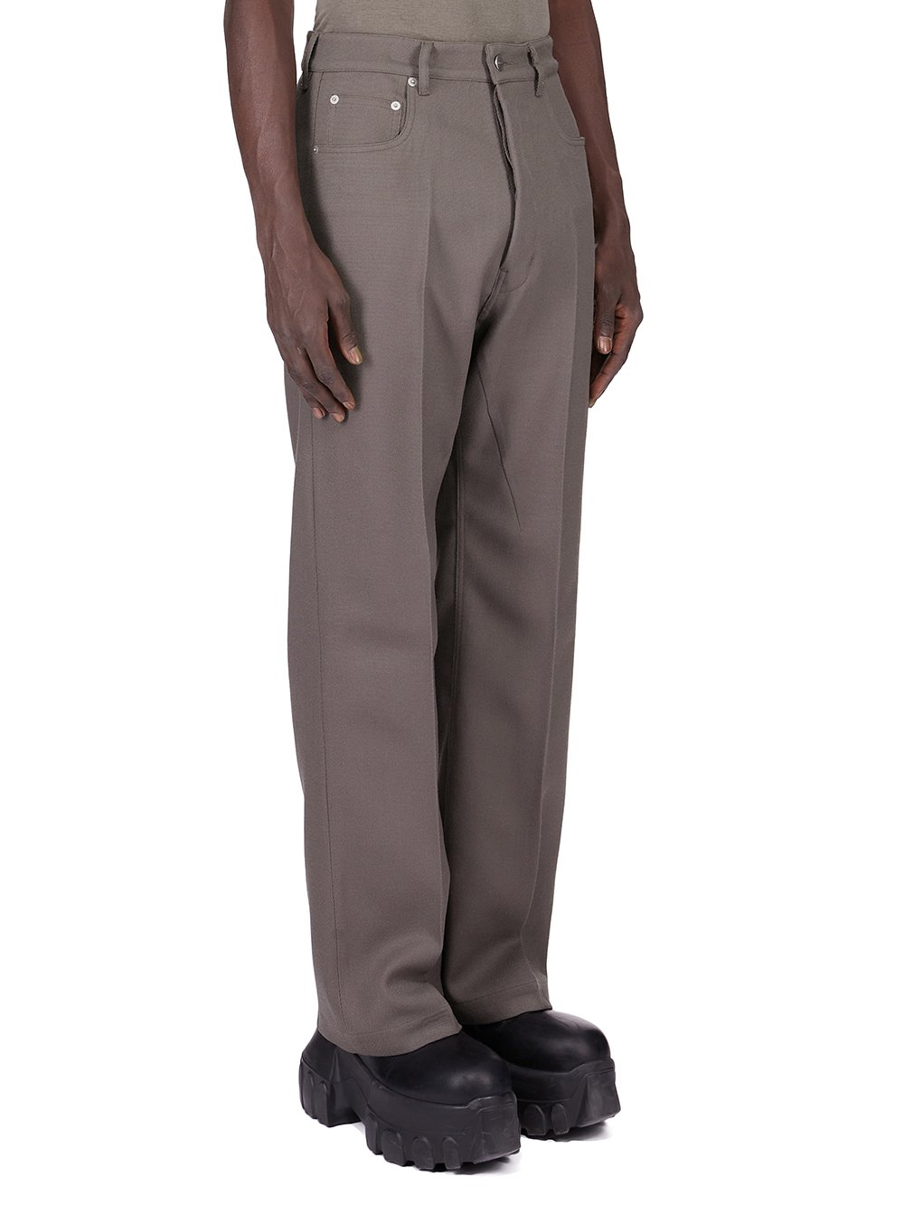 RICK OWENS FW25 CONCORDIANS RUNWAY GETH JEANS IN DUST WOOL DRILL