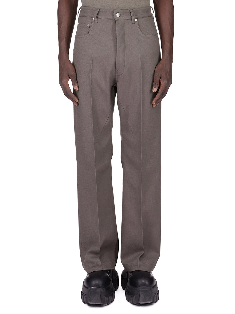 RICK OWENS FW25 CONCORDIANS RUNWAY GETH JEANS IN DUST WOOL DRILL