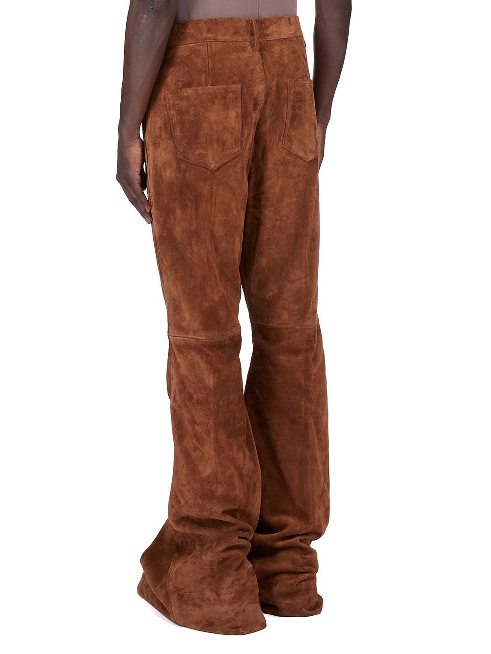 RICK OWENS FW25 CONCORDIANS BOLAN BOOTCUT IN CHESTNUT SUEDE