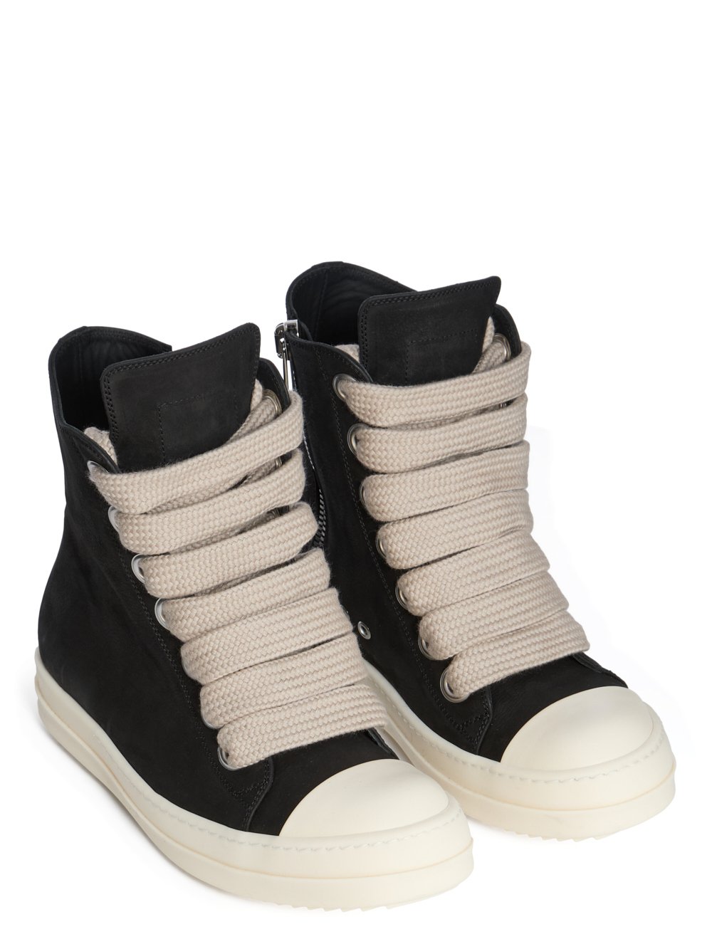 RICK OWENS FW25 CONCORDIANS JUMBOLACE SNEAKERS IN BLACK/MILK