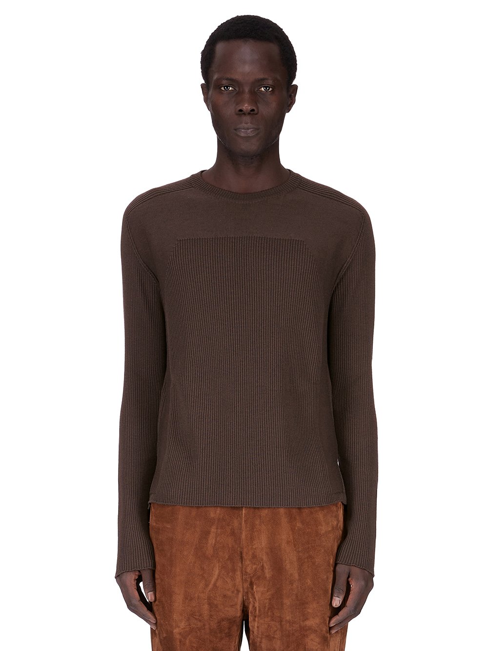 RICK OWENS FW25 CONCORDIANS RIBBED GEO IN DRKDUST RIBBED KNIT
