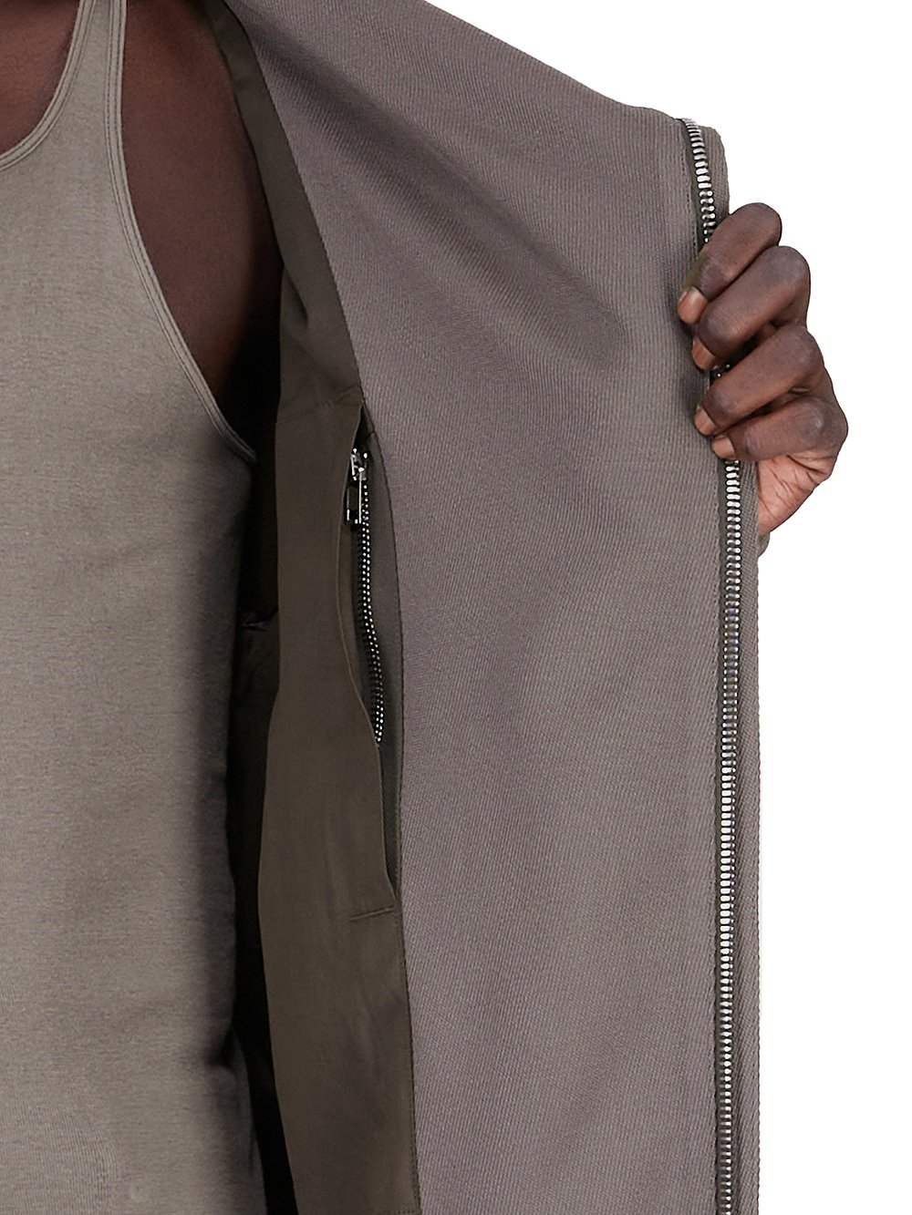 RICK OWENS FW25 CONCORDIANS HOLLYWOOD FLIGHT IN DUST WOOL DRILL