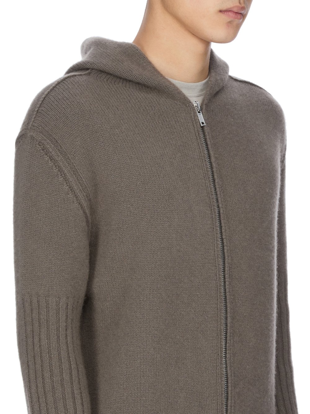 RICK OWENS FW25 CONCORDIANS PRECOLLECTION ZIPPED HOODIE IN DUST