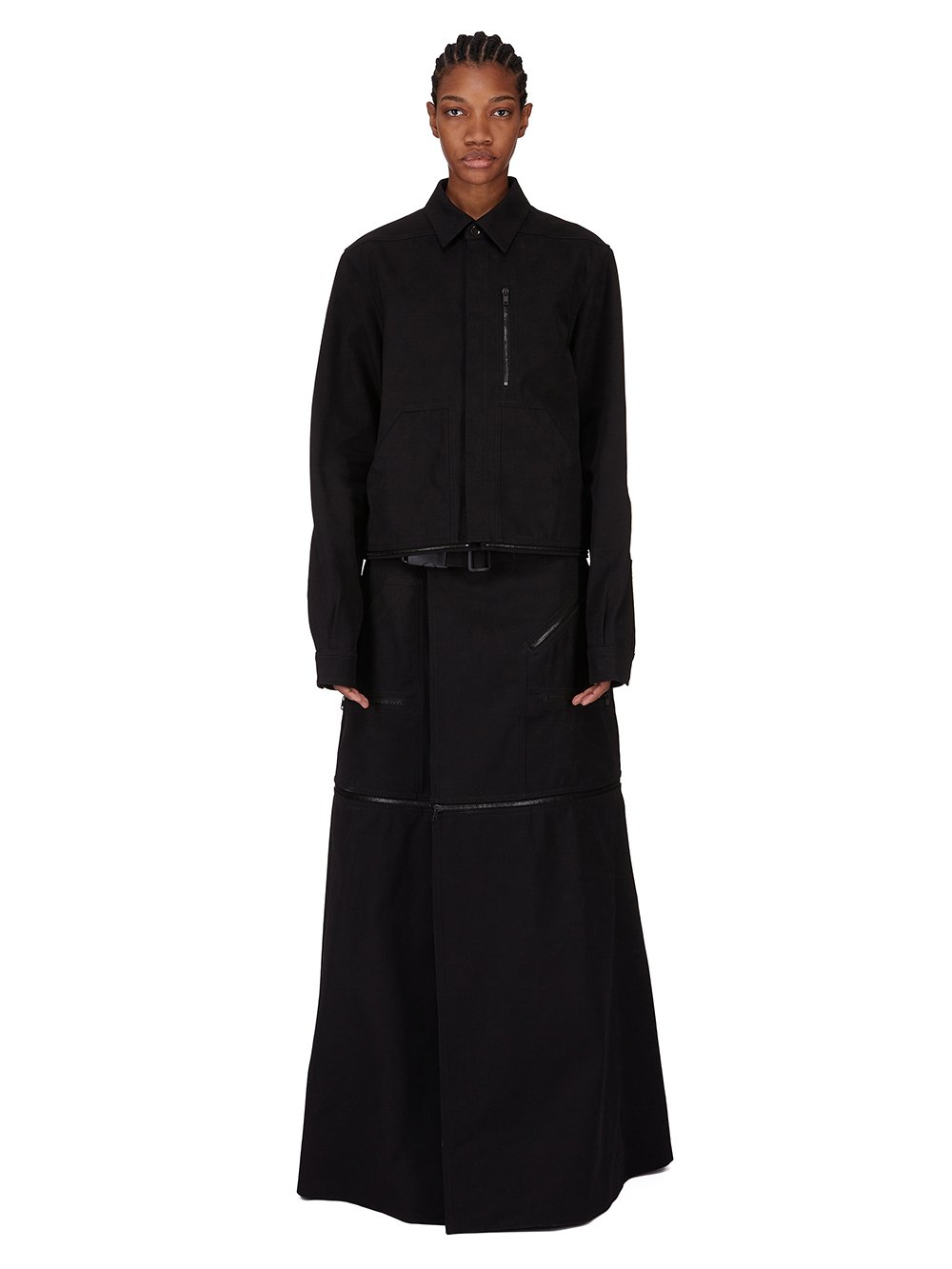 RICK OWENS FW25 CONCORDIANS BONOTTO CAPSULE ODETTA SKIRT IN BLACK