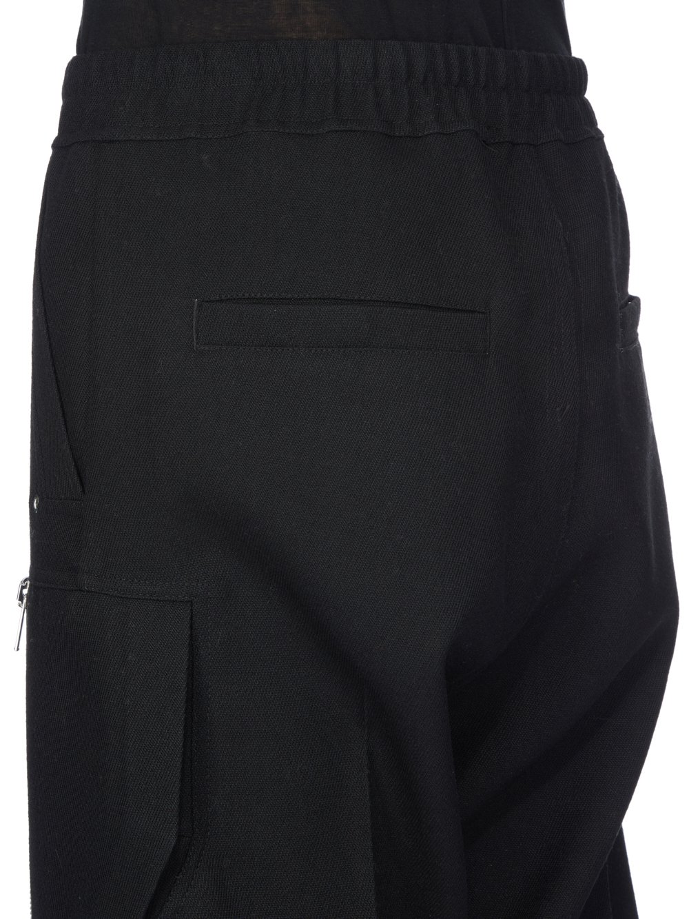 リック RICK OWENS FW25 CONCORDIANS CARGOBELAS IN BLACK WOOL DRILL. - Rick