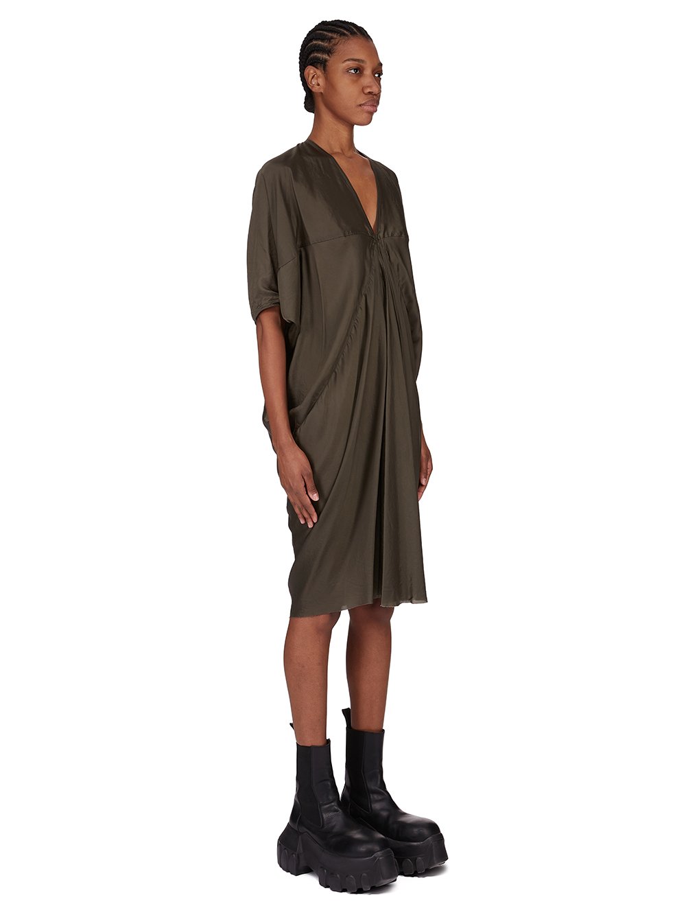 RICK OWENS FW25 CONCORDIANS KITE GOWN IN BOSCO WASHED CHARMEUSE