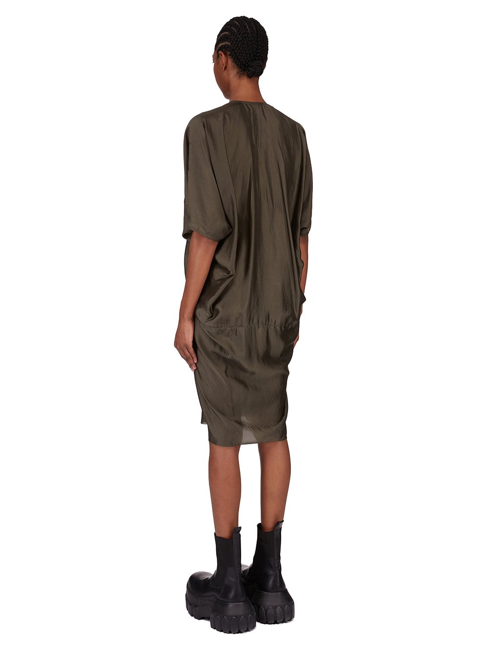 RICK OWENS FW25 CONCORDIANS KITE GOWN IN BOSCO WASHED CHARMEUSE