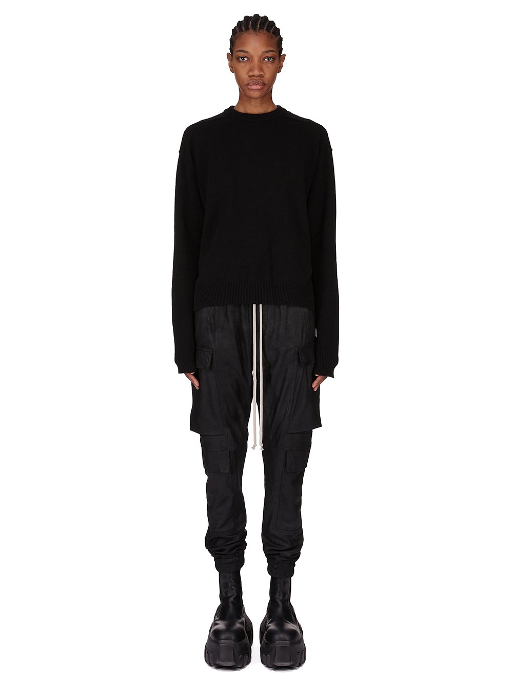 RICK OWENS FW25 CONCORDIANS ROUND NECK IN BOSCO BOILED RECYCLED