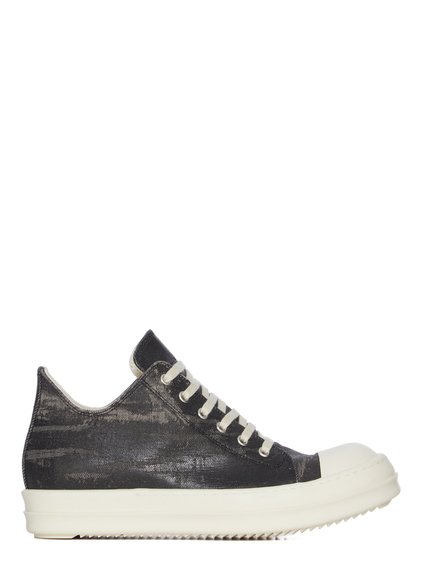 靴 RICK OWENS DRKSHDW LOW SNEAKS 42 Rick Owens DRKSHDW Low-Top Ramones - Coated All Black