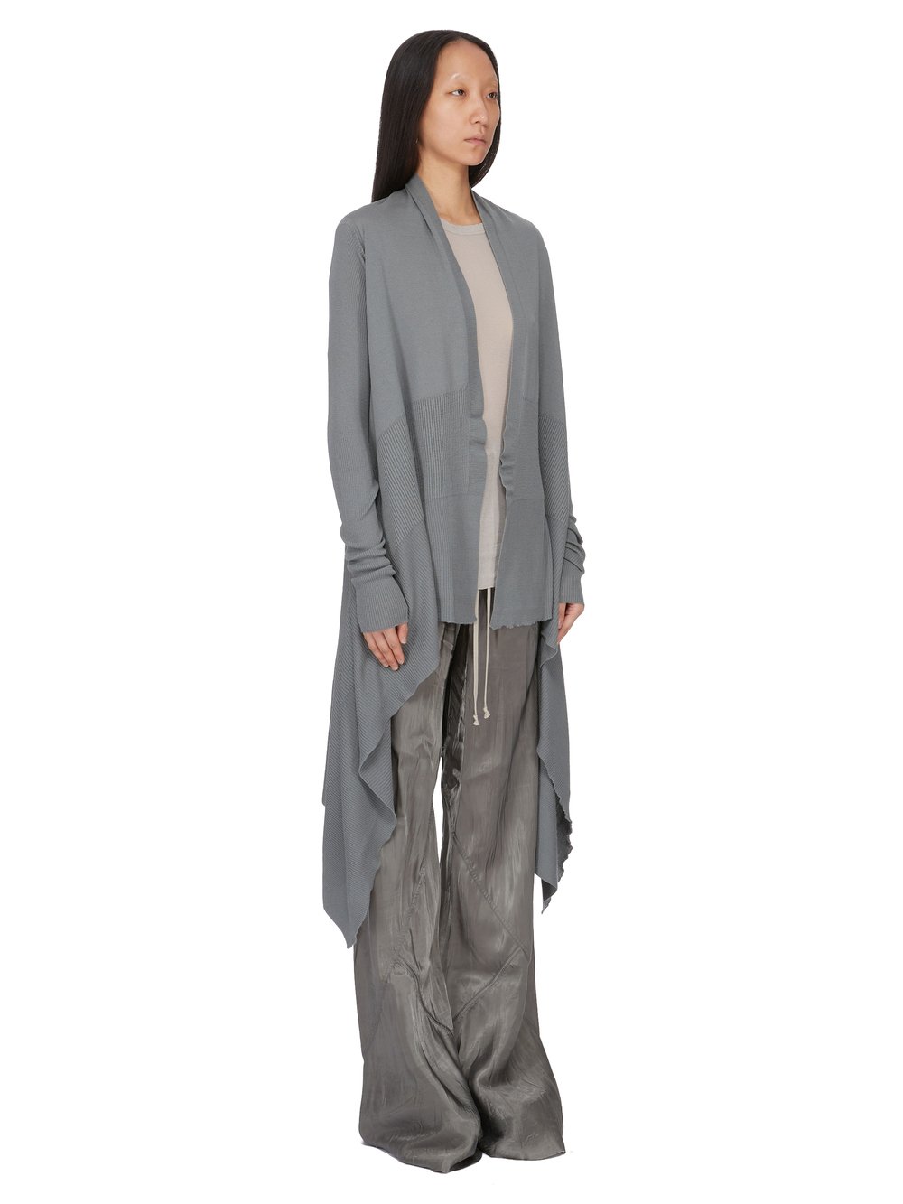 RICK OWENS(リックオウエンス) ロングカーディガン　カーキ　グレー RICK OWENS(リックオウエンス) ロングカーディガン カーキ グレー RICK