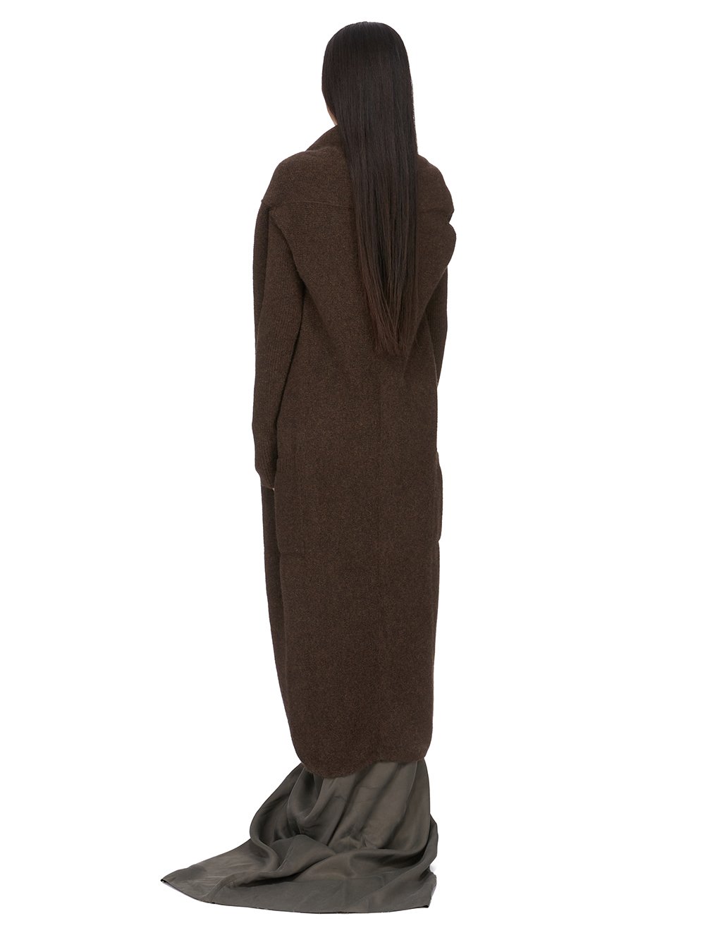 Rick Owens ダークブラウン ボタン付きカーディガン アルパカ Rick Owens ダークブラウン ボタン付きカーディガン アルパカ Rick