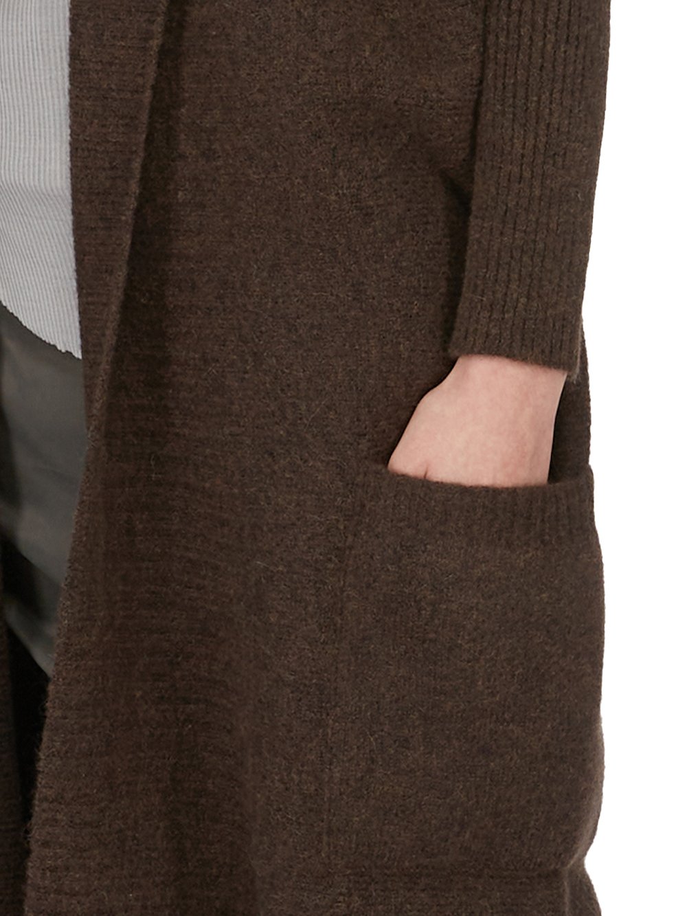 Rick Owens ダークブラウン ボタン付きカーディガン アルパカ Rick Owens ダークブラウン ボタン付きカーディガン アルパカ Rick